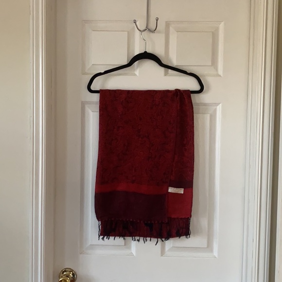 PASHMINA Red Paisley Shawl/Scarf - Picture 1 of 3
